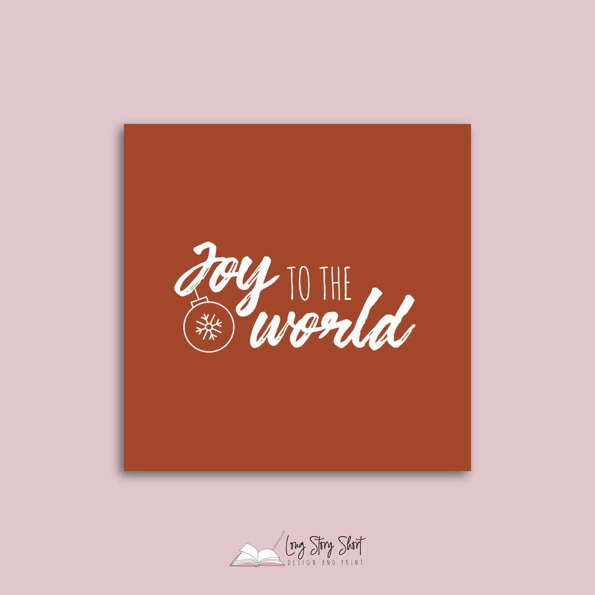 Joy to the World Burnt Orange Vinyl Label Pack Christmas Square Matte/Gloss