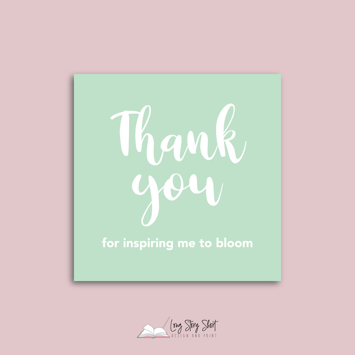 Thank you for helping me grow Square Teacher Vinyl Label Pack Matte/Gloss