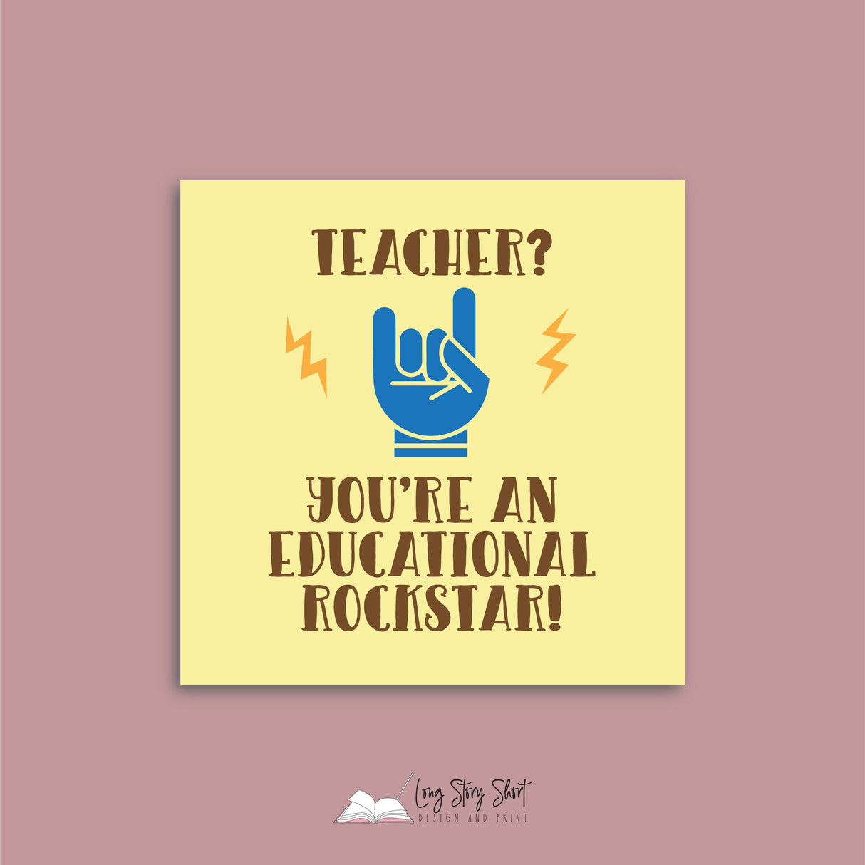 Rockstar Teacher Square Vinyl Label Pack Matte/Gloss