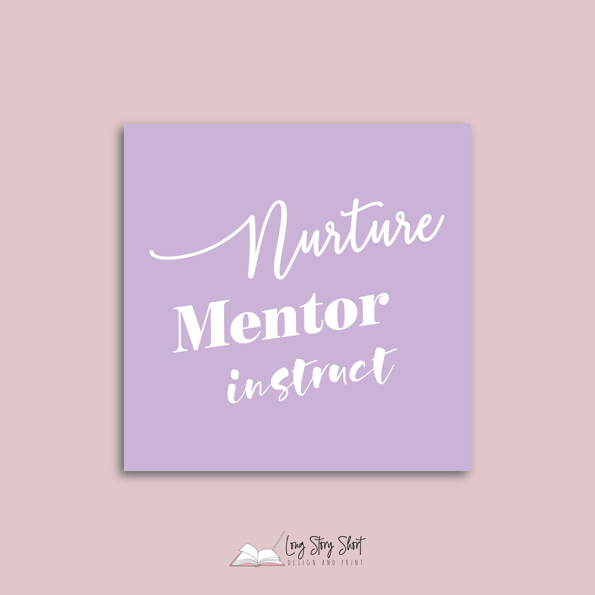 Teach Praise Nurture Teacher Square Vinyl Label Pack Matte/Gloss
