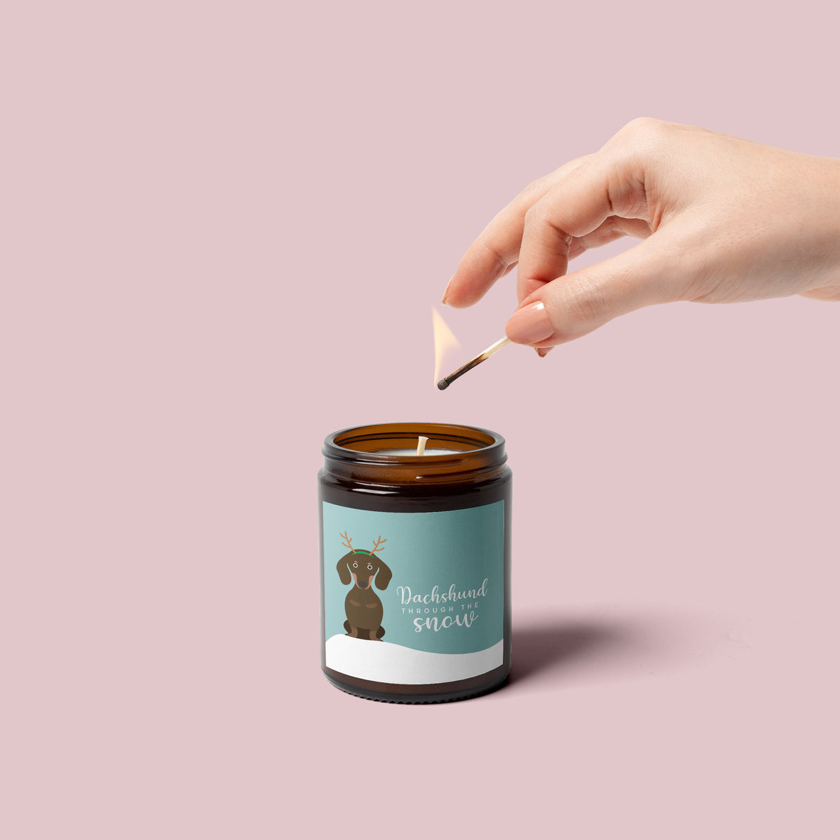 Dachshund through the snow Vinyl Label Pack Square Matte/Gloss