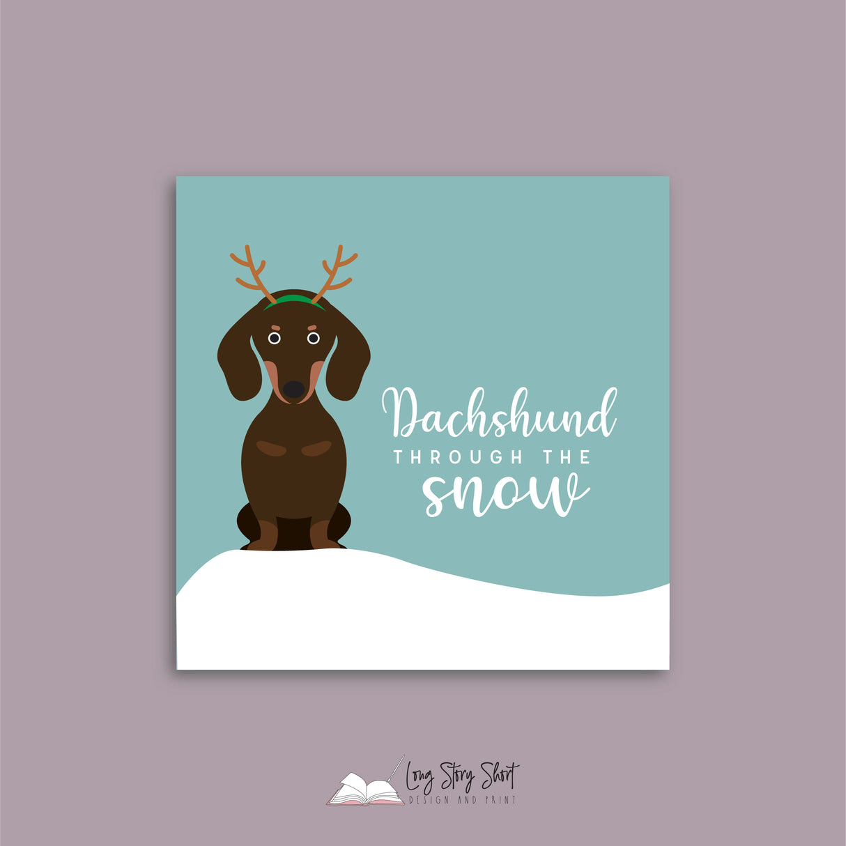 Dachshund through the snow Vinyl Label Pack Square Matte/Gloss