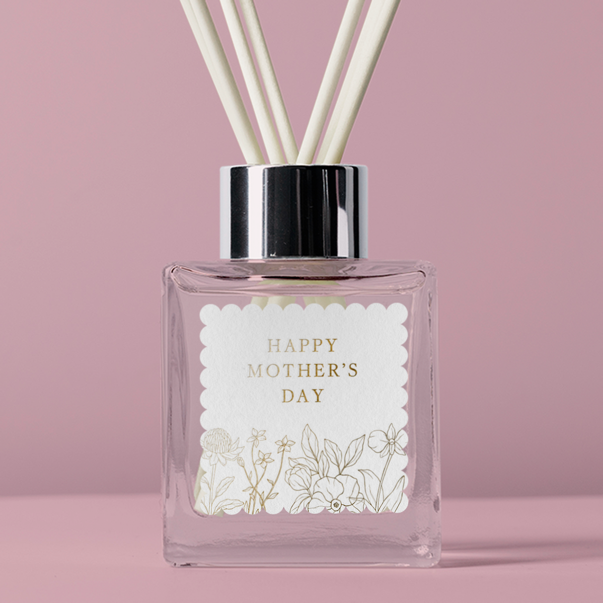 FOIL Golden Florals Mother's Day Collection - Scallop - Design Two Vinyl Label Pack