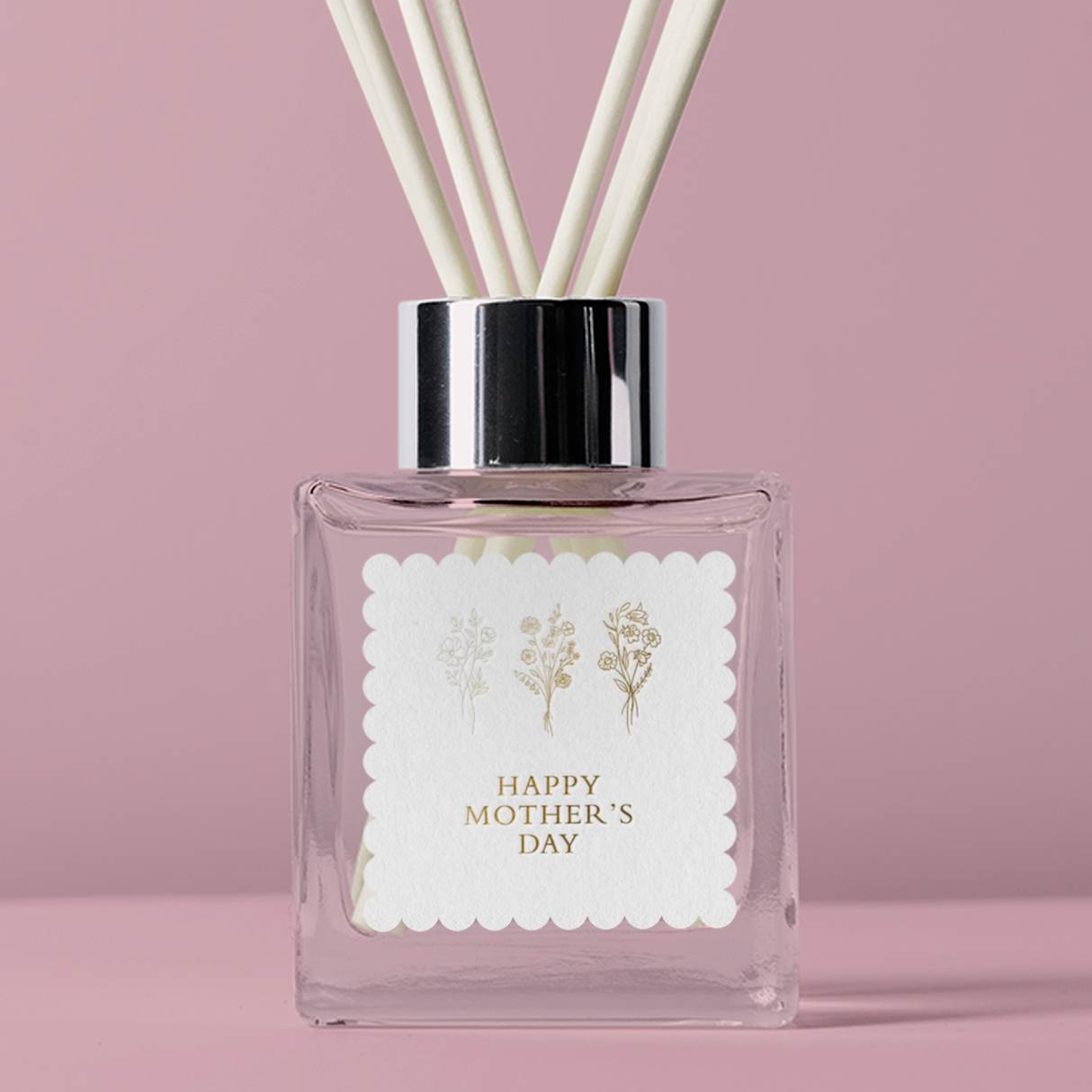 FOIL Golden Florals Mother's Day Collection - Scallop - Design Five Vinyl Label Pack