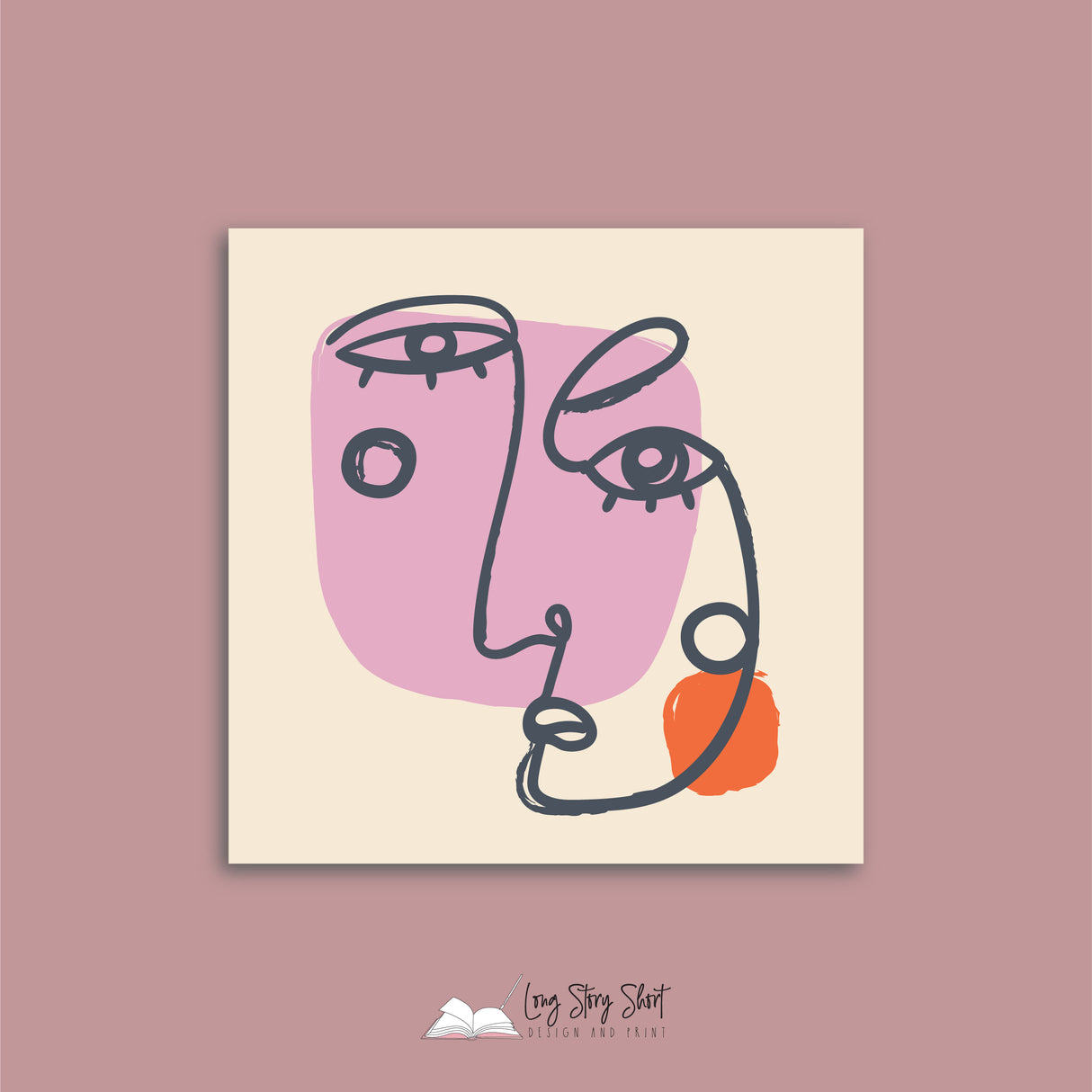 Abstract Faces Two Vinyl Label Pack