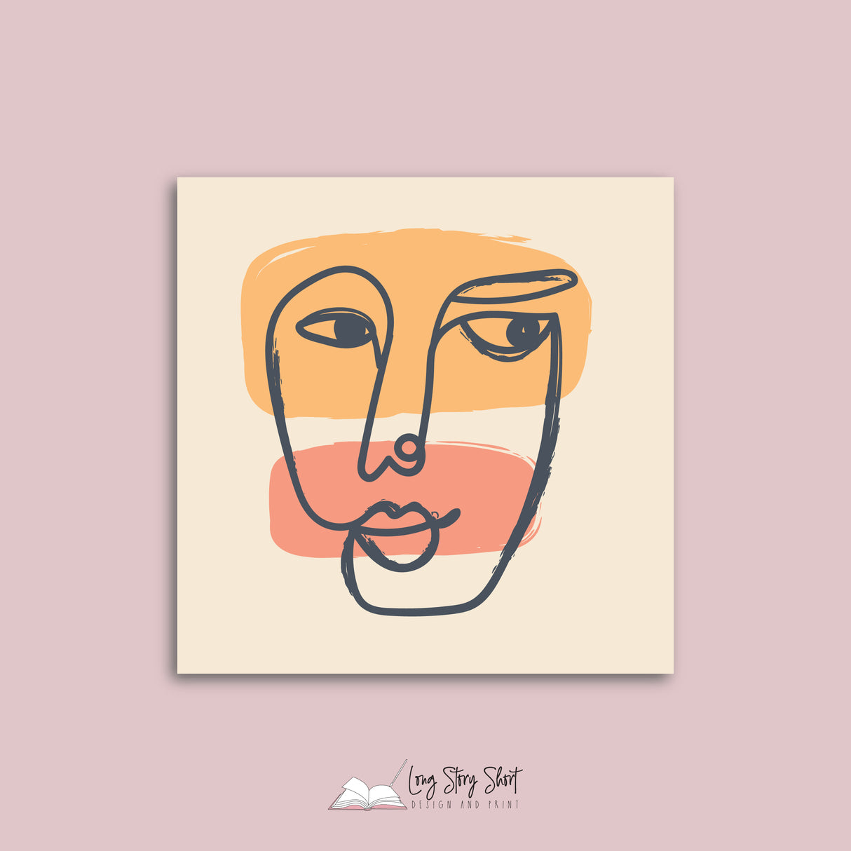 Abstract Faces Two Vinyl Label Pack