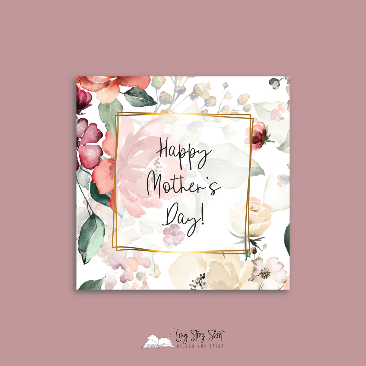 Pink Roses Mothers Day Vinyl Label Pack