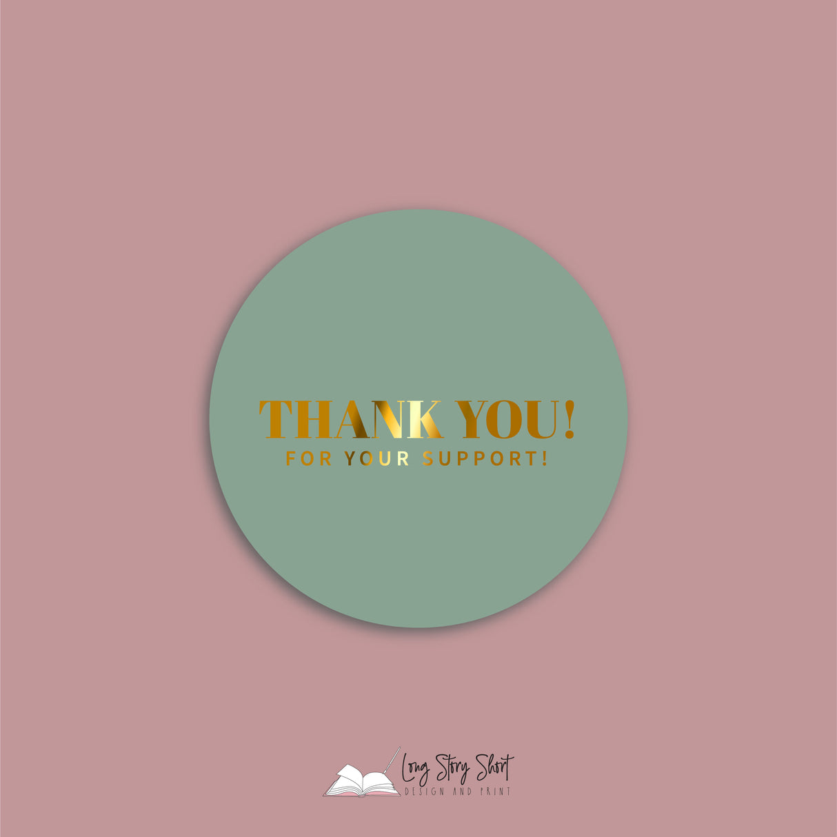 FOILED Thank you for your support Vinyl Label Pack