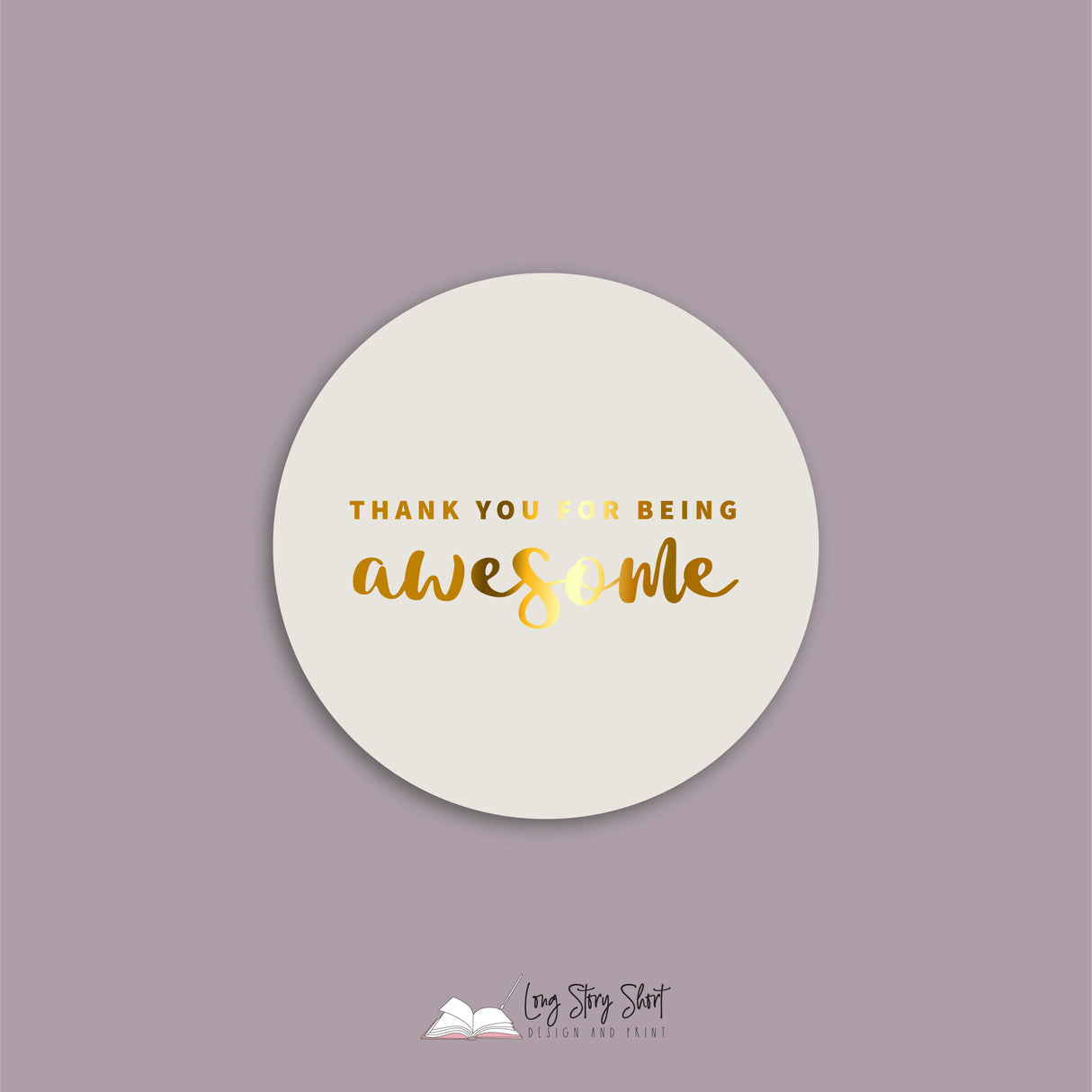 FOILED Thank you for being awesome Vinyl Label Pack