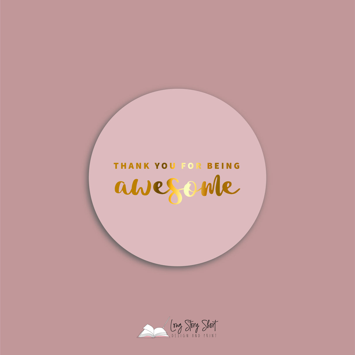 FOILED Thank you for being awesome Vinyl Label Pack