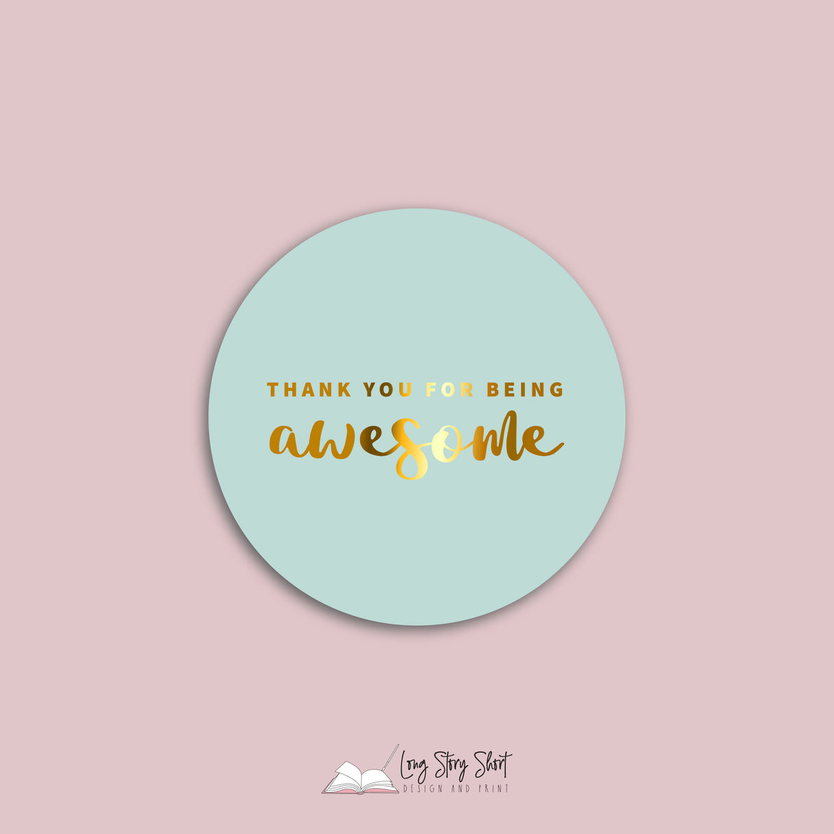 FOILED Thank you for being awesome Vinyl Label Pack