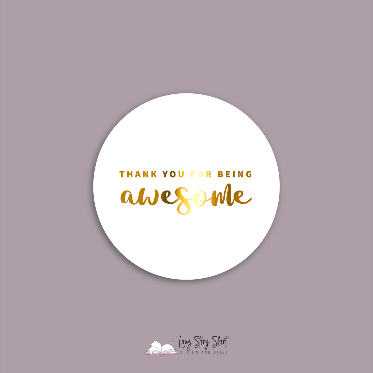 FOILED Thank you for being awesome Vinyl Label Pack