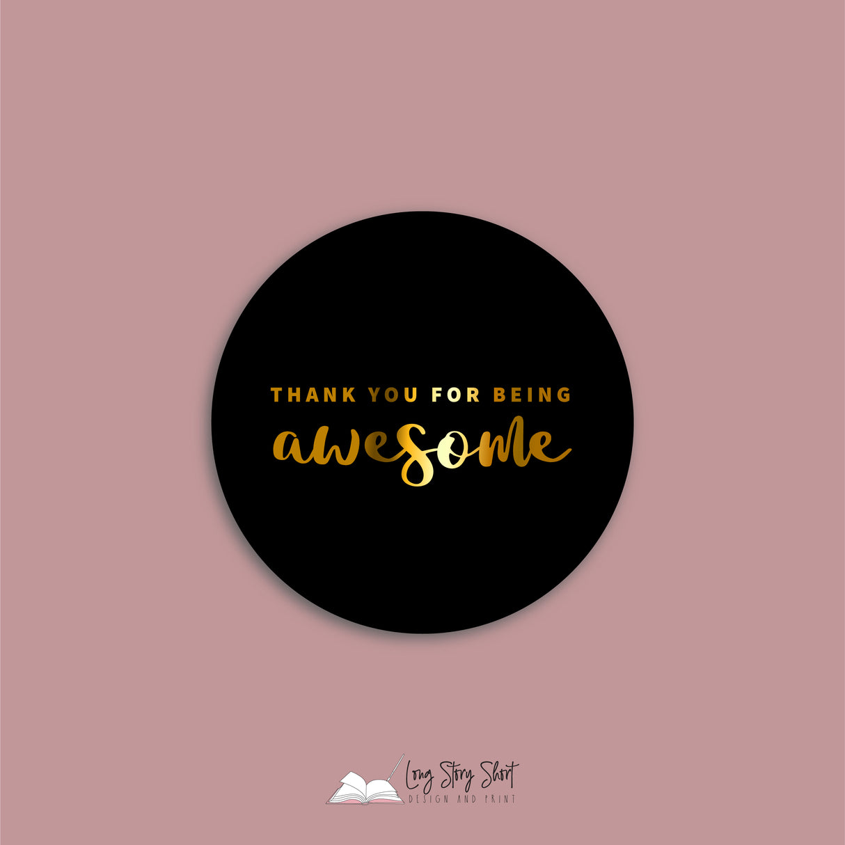 FOILED Thank you for being awesome Vinyl Label Pack