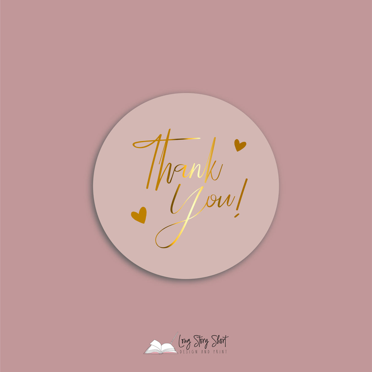 FOILED Thank you hearts Vinyl Label Pack