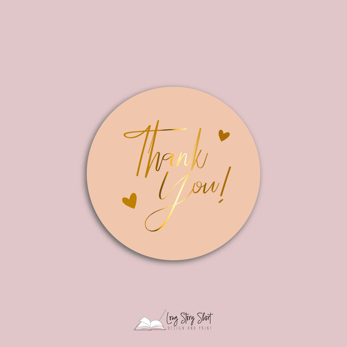 FOILED Thank you hearts Vinyl Label Pack