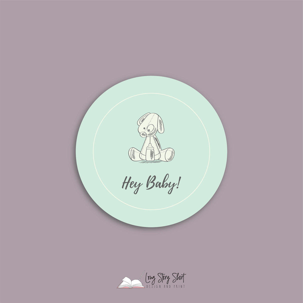 Babyshower Puppy Design Round Vinyl Label Pack