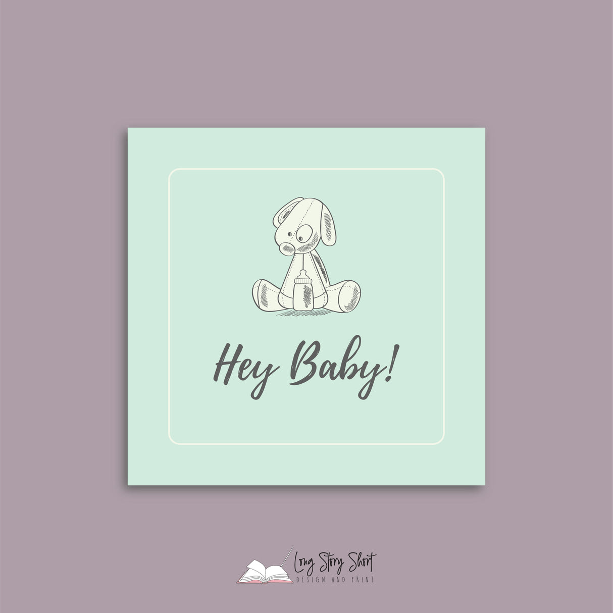 Babyshower Puppy Design Square Vinyl Label Pack