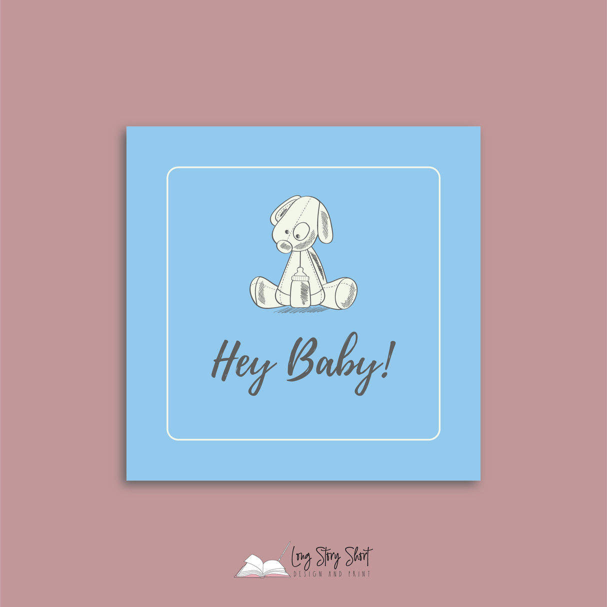 Babyshower Puppy Design Square Vinyl Label Pack