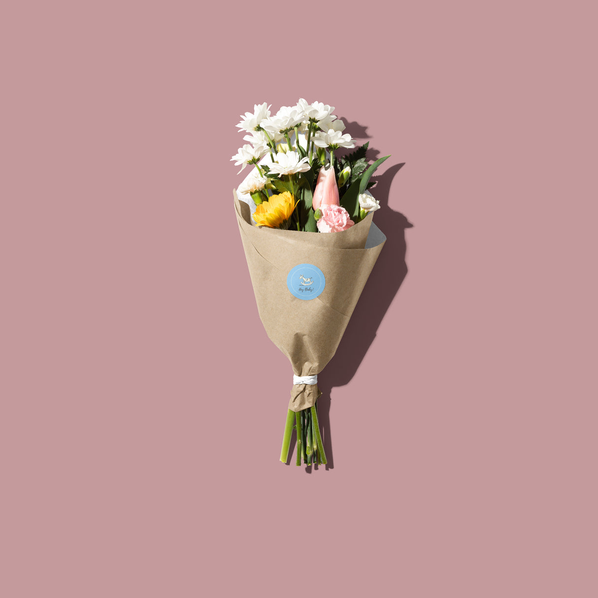 Babyshower Rockinghorse Design Round Vinyl Label Pack