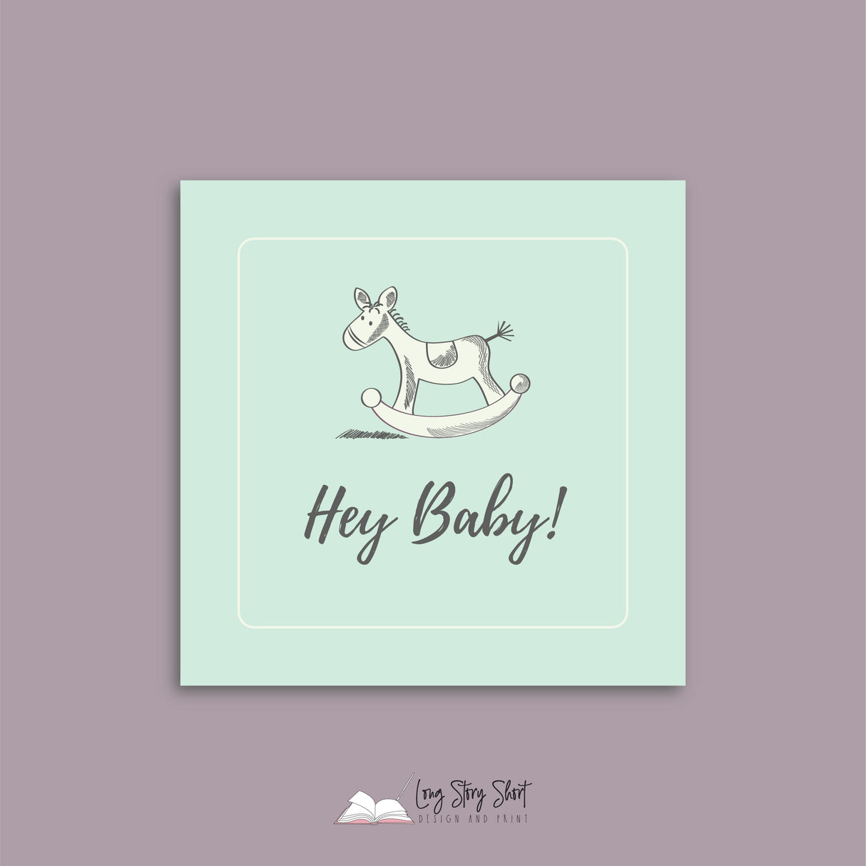 Babyshower Rockinghorse Design Square Vinyl Label Pack