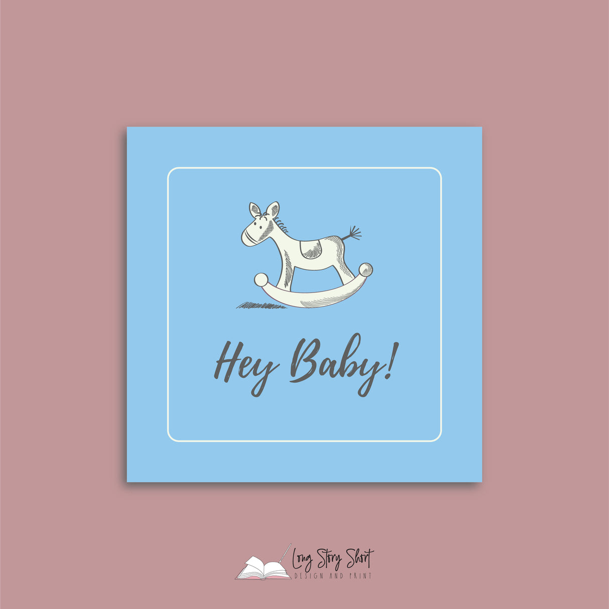 Babyshower Rockinghorse Design Square Vinyl Label Pack