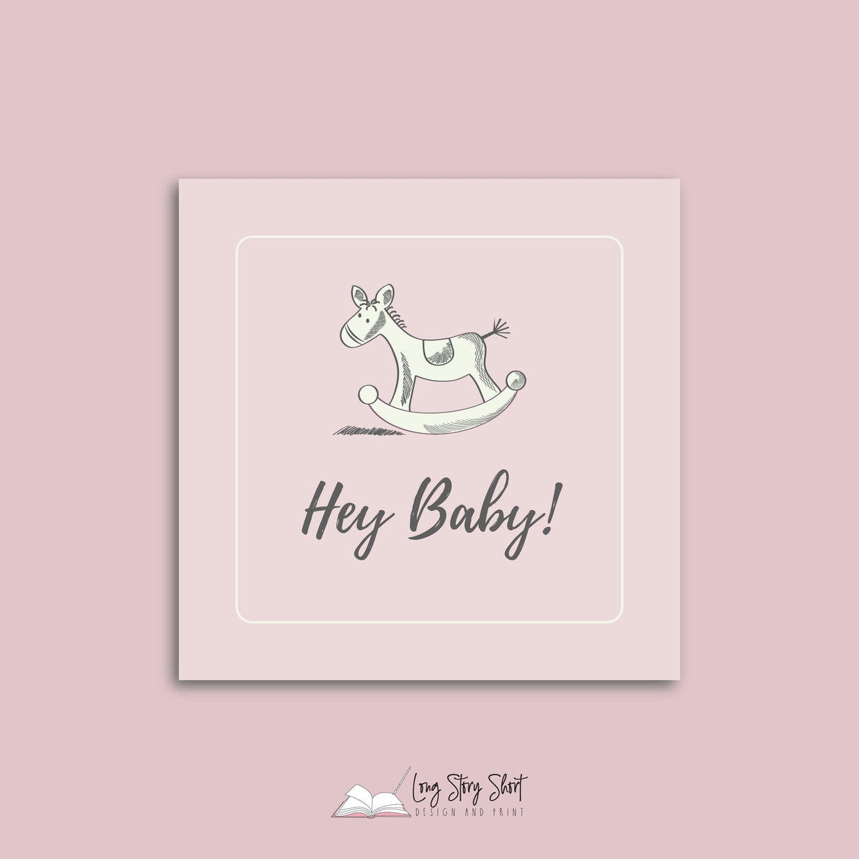 Babyshower Rockinghorse Design Square Vinyl Label Pack