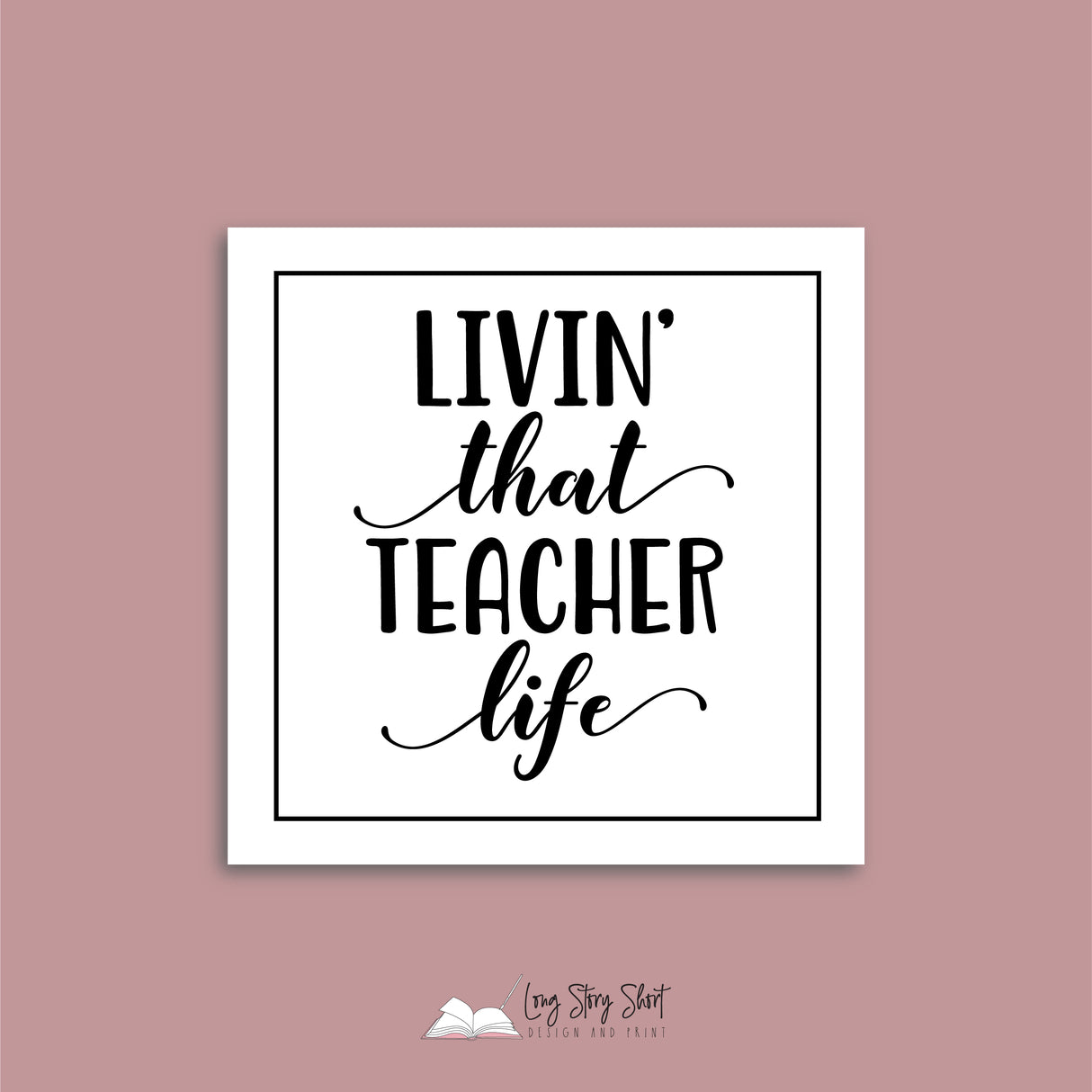 White Teacher Thank You Square Vinyl Label Pack Matte/Gloss