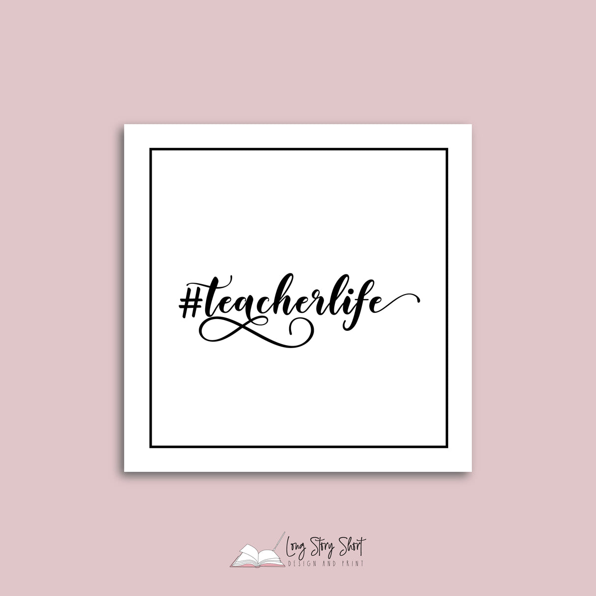 White Teacher Thank You Square Vinyl Label Pack Matte/Gloss