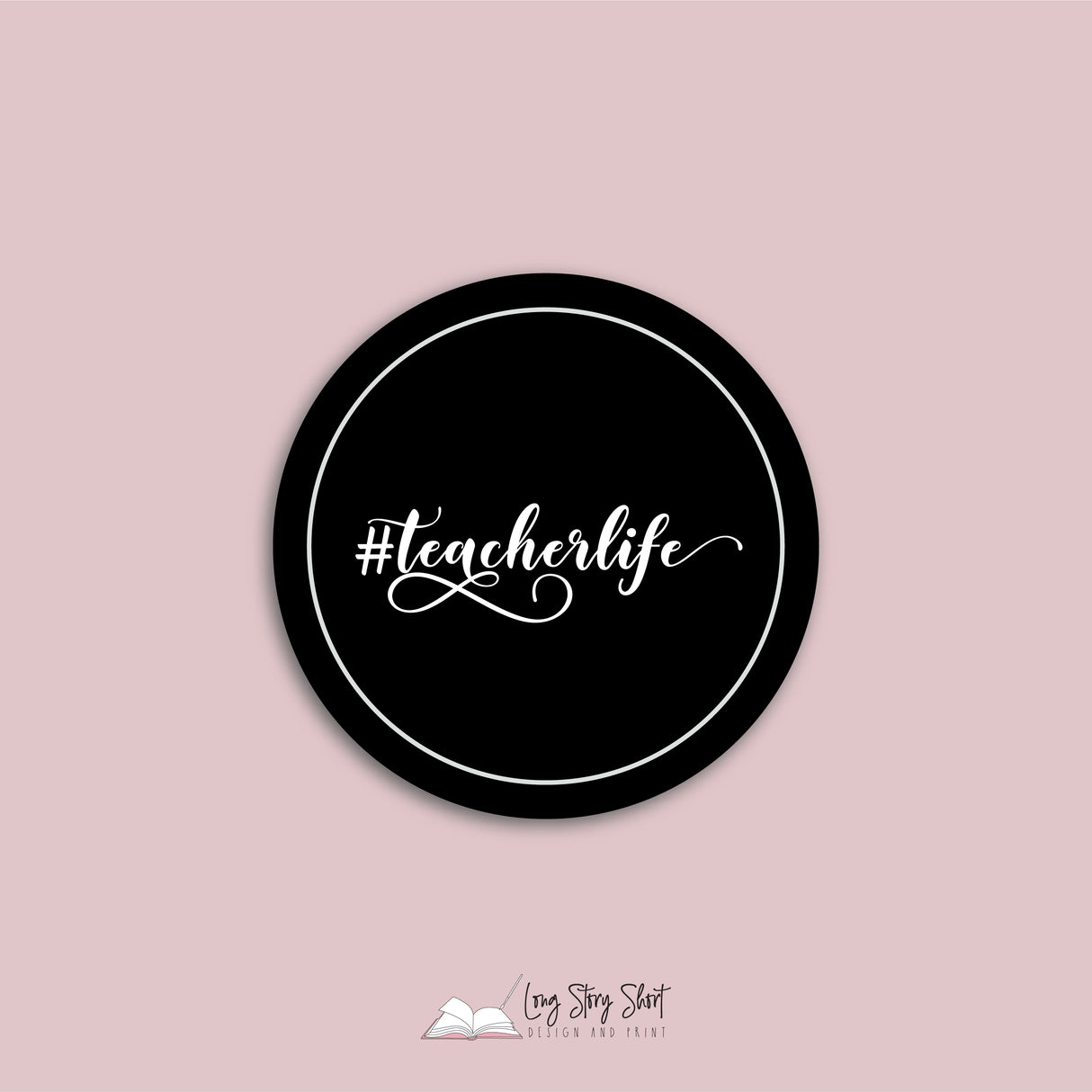 Black Teacher Thank You Round Vinyl Label Pack Matte/Gloss