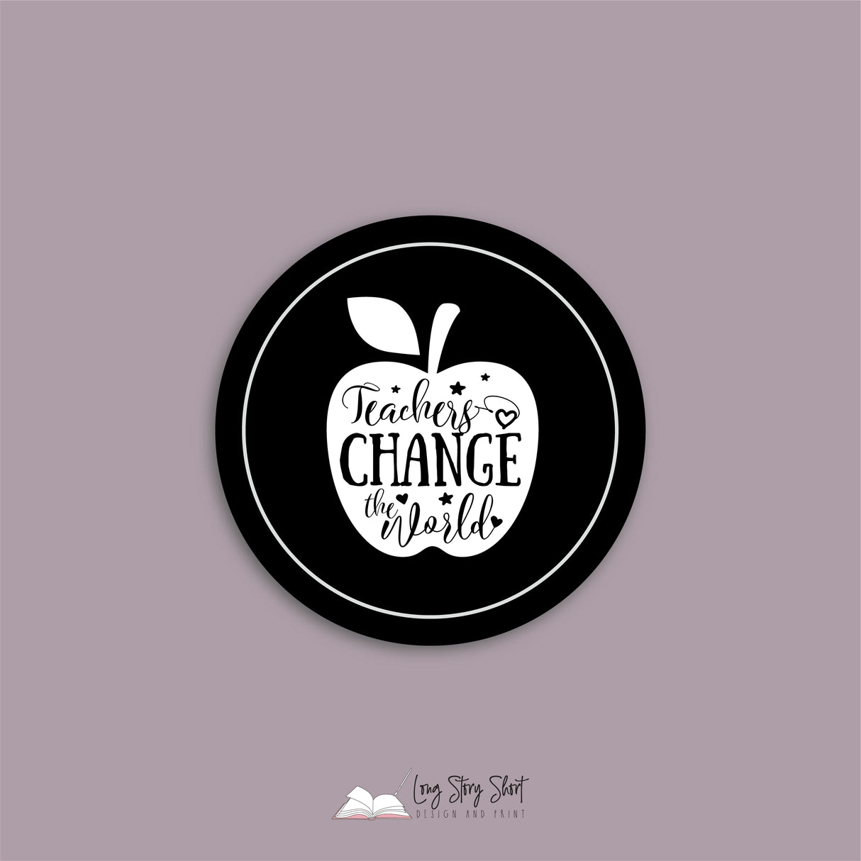 Black Teacher Thank You Round Vinyl Label Pack Matte/Gloss