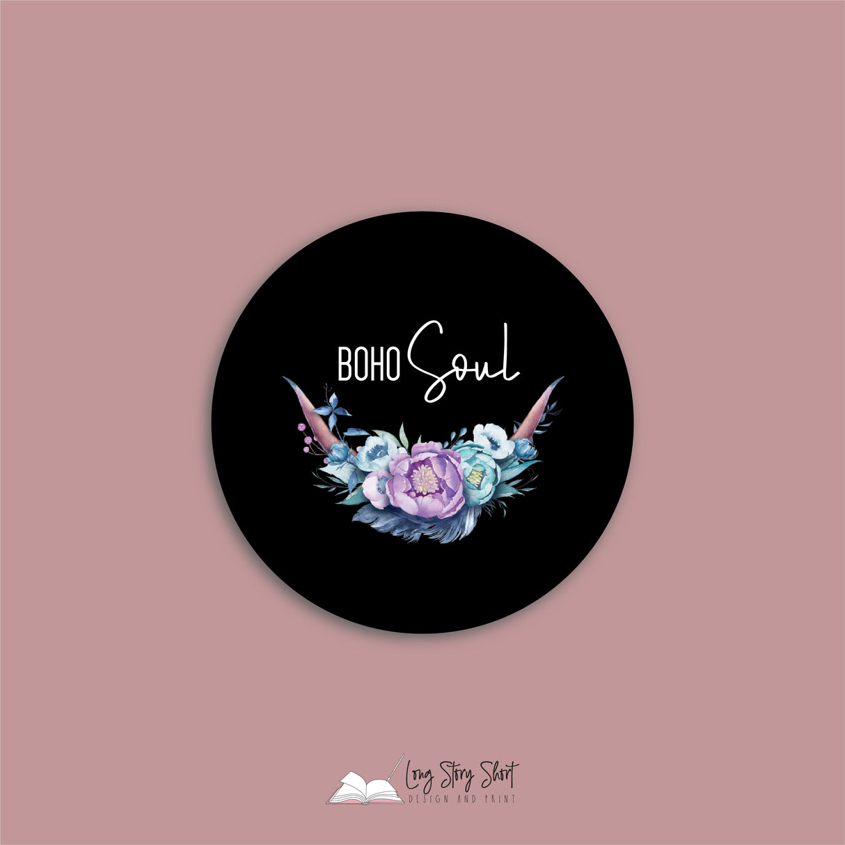 The Boho Soul Black Round Vinyl Label Pack