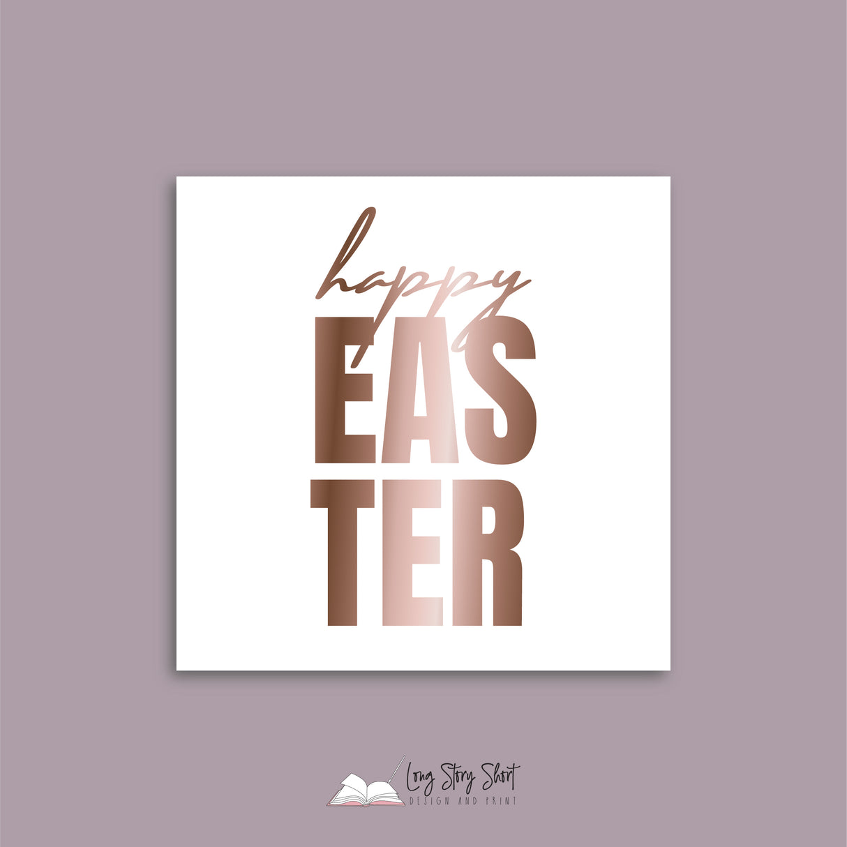 Foiled Happy Easter #1 Vinyl Label Pack (Square) Matte/Gloss/Foil