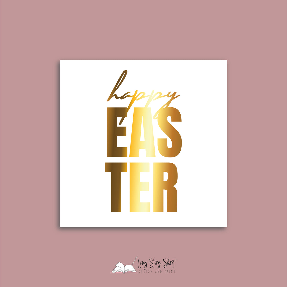 Foiled Happy Easter #1 Vinyl Label Pack (Square) Matte/Gloss/Foil