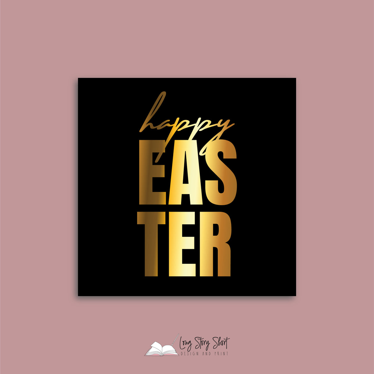 Foiled Happy Easter #1 Vinyl Label Pack (Square) Matte/Gloss/Foil