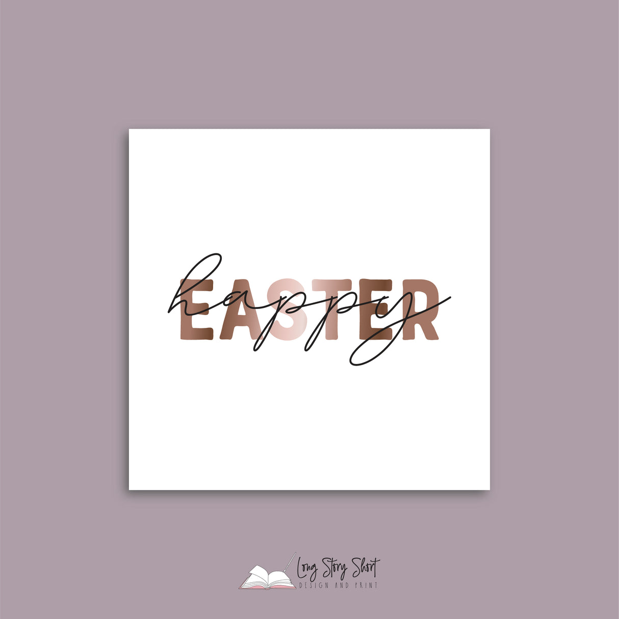 Foiled Happy Easter #2 Vinyl Label Pack (Square) Matte/Gloss/Foil
