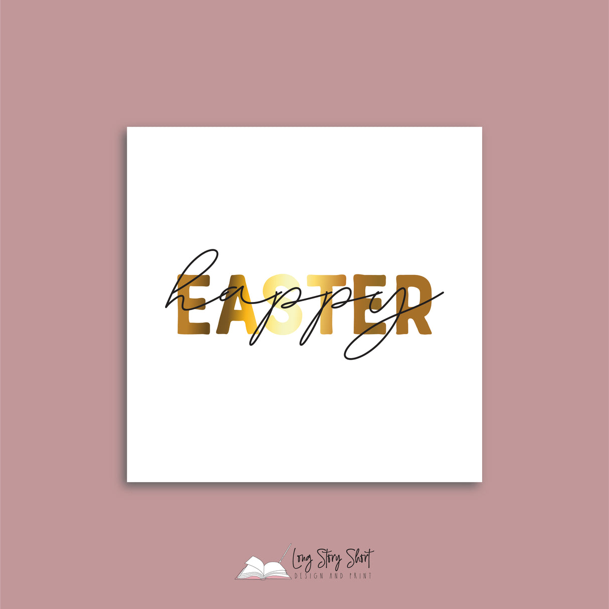 Foiled Happy Easter #2 Vinyl Label Pack (Square) Matte/Gloss/Foil