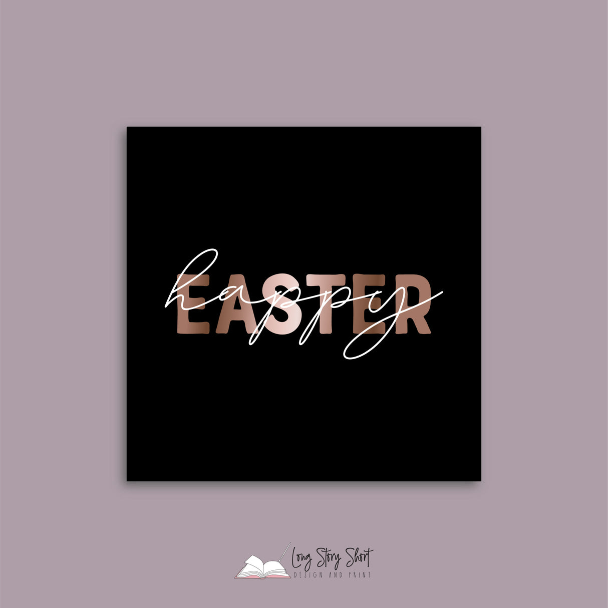 Foiled Happy Easter #2 Vinyl Label Pack (Square) Matte/Gloss/Foil