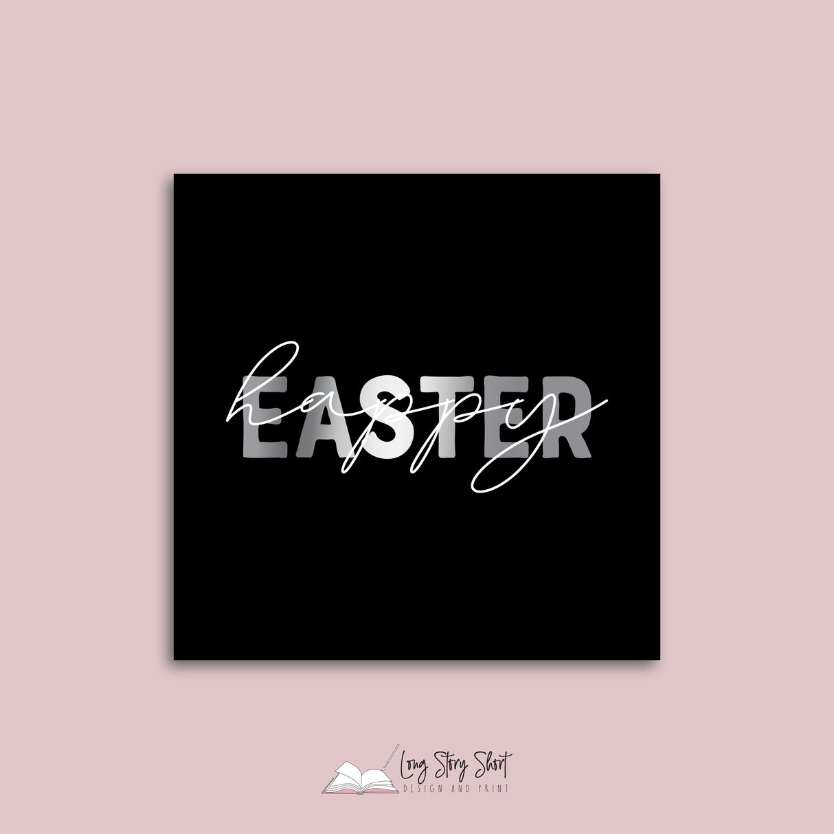 Foiled Happy Easter #2 Vinyl Label Pack (Square) Matte/Gloss/Foil