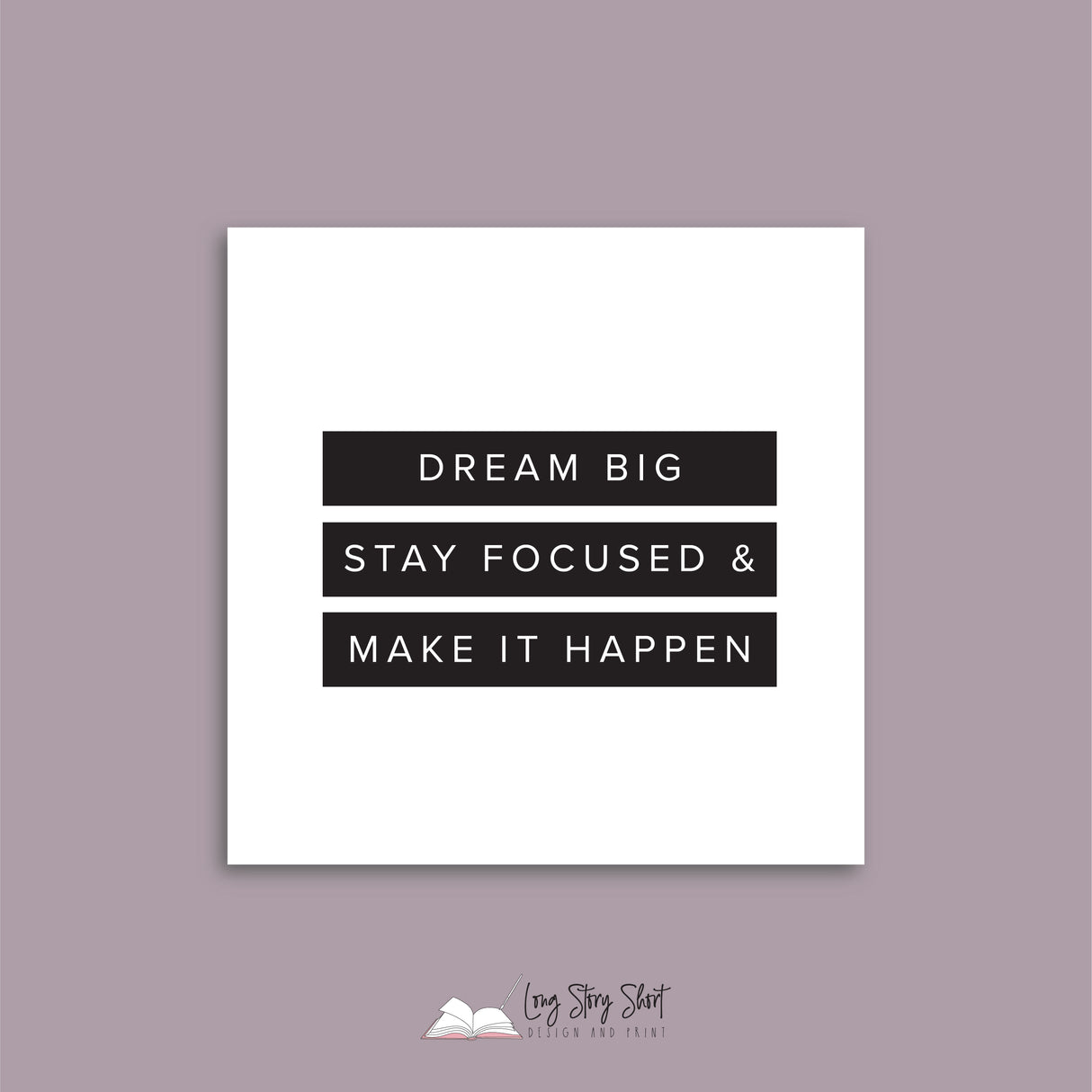 Dream Big Stay focused Vinyl Label Pack