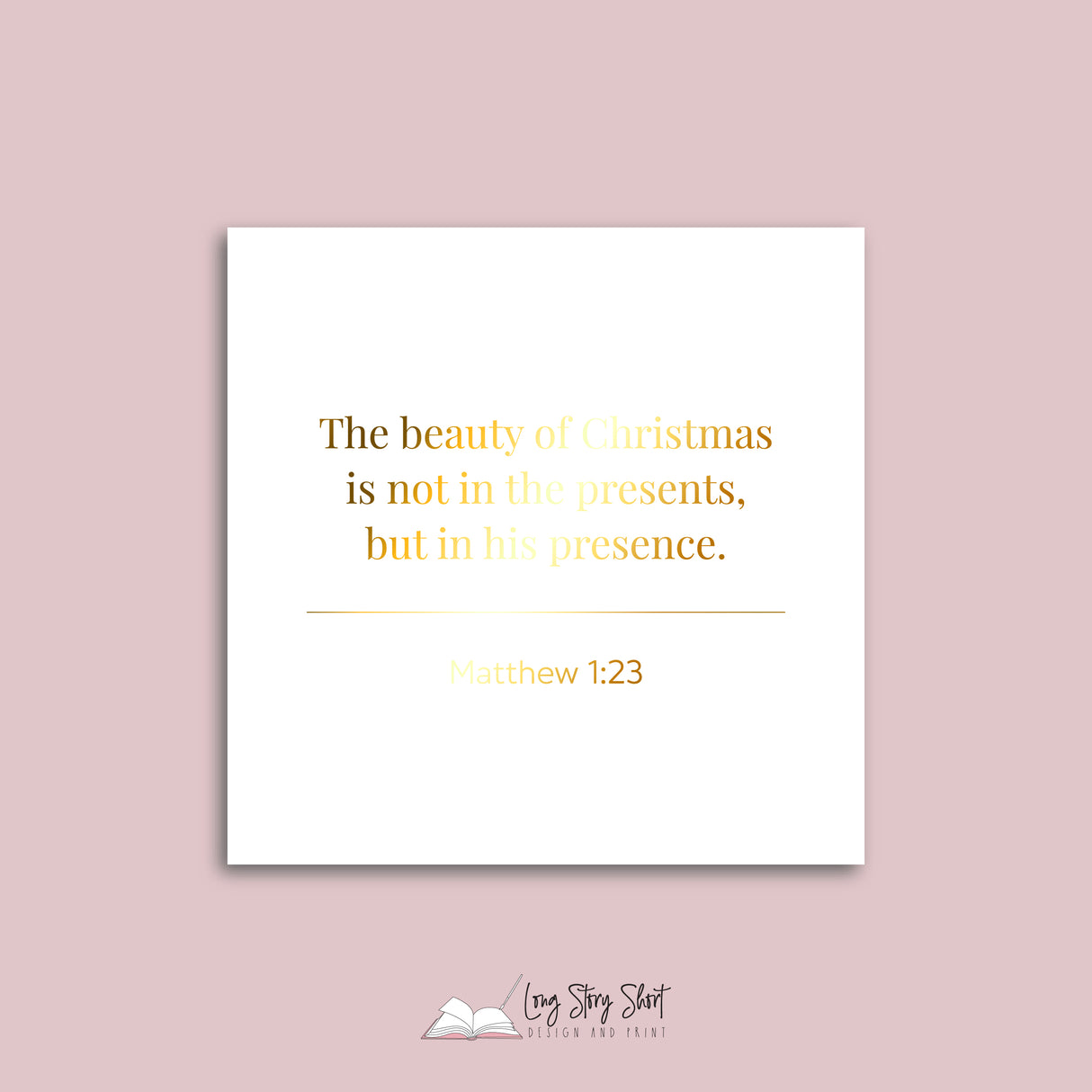 Christmas Bible Quotes Vinyl Label Pack (Black, White, Foil options) Square Matte/Gloss/Foil