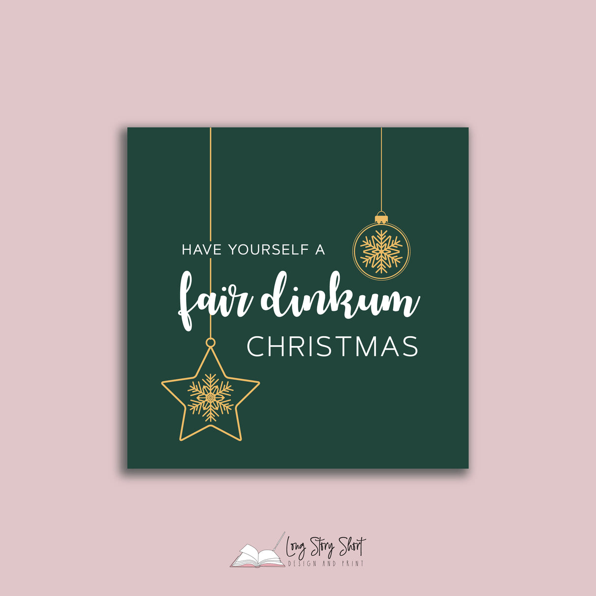 Fair dinkum Christmas Vinyl Label Pack Square Matte/Gloss