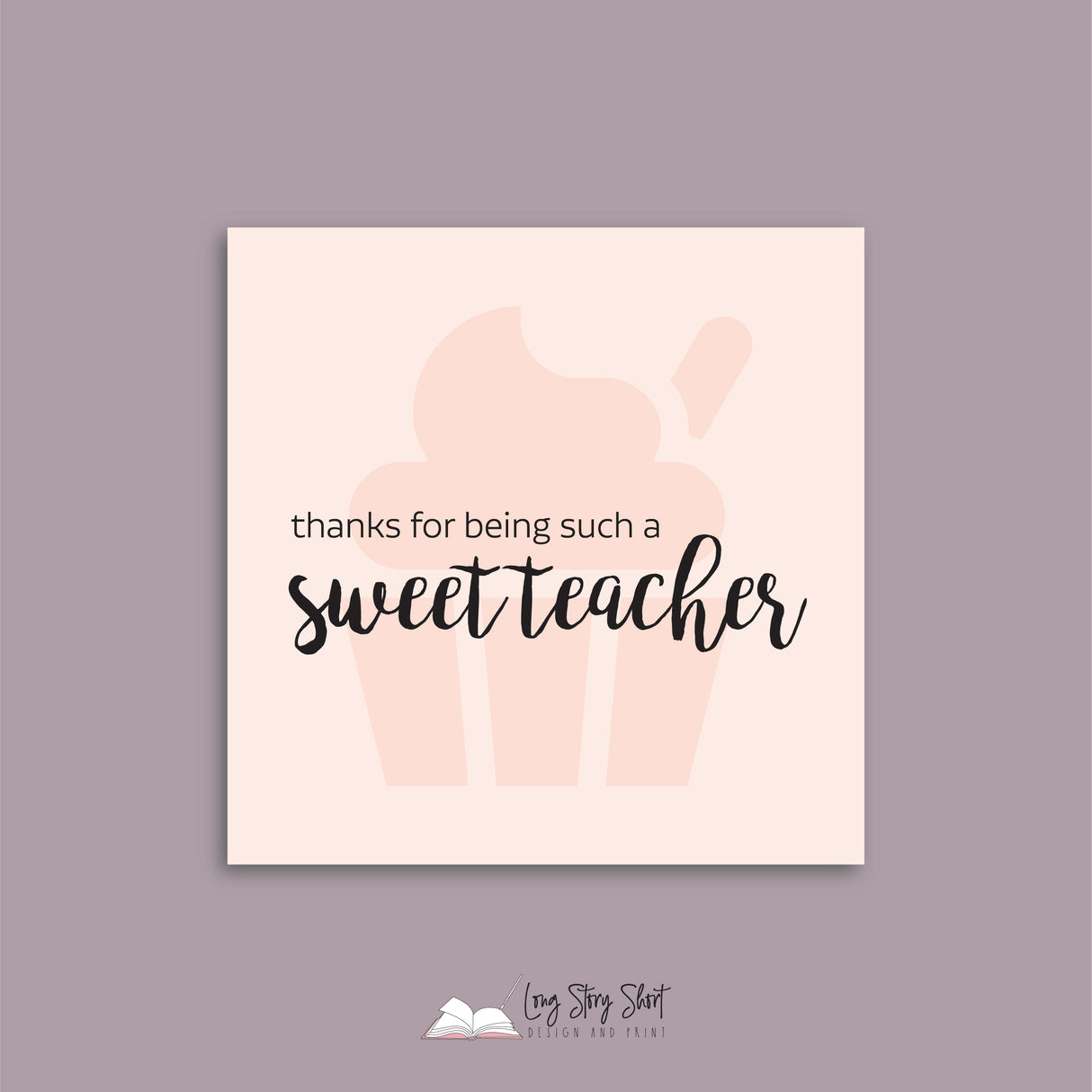 Thanks for being such a sweet teacher Square Vinyl Label Pack Matte/Gloss