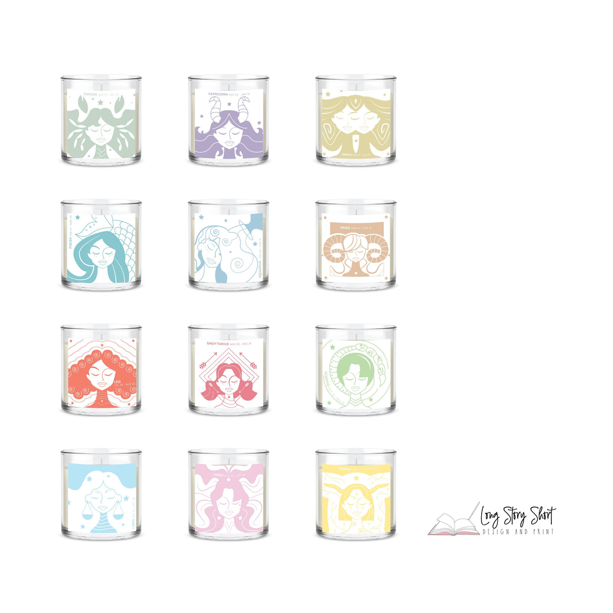 The Zodiac Girl Pastel Edition Vinyl Label Pack Matte/Gloss/Clear