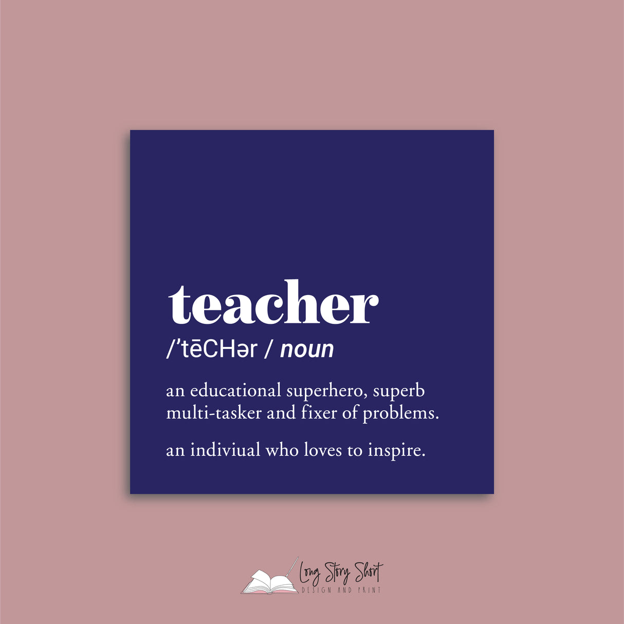 Teacher Definition Square Vinyl Label Pack Matte/Gloss