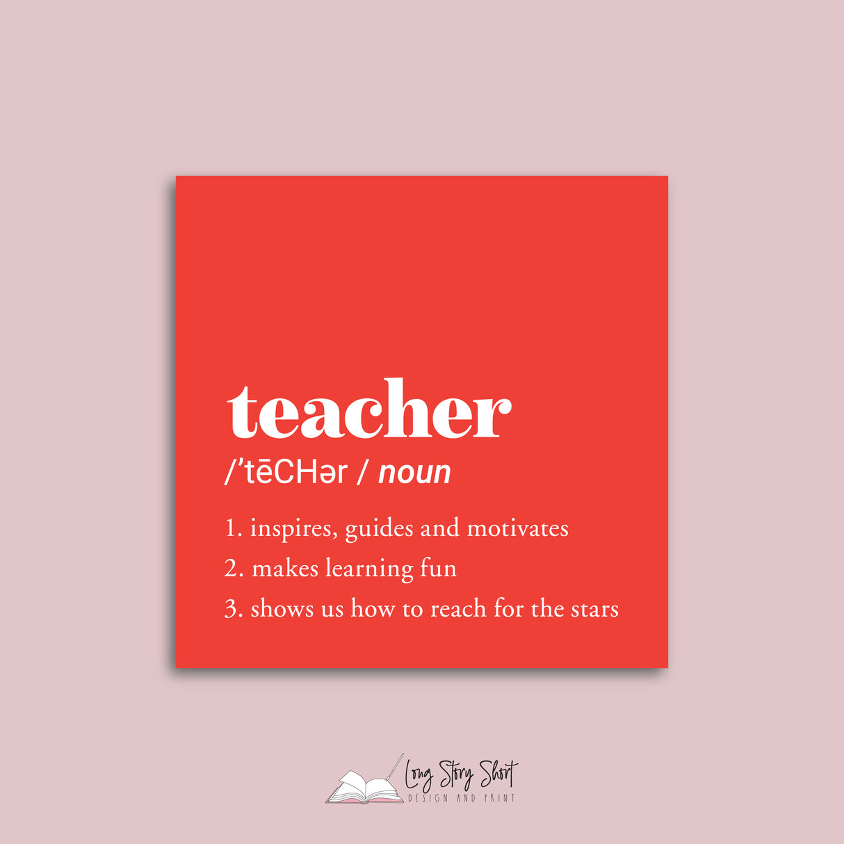 Teacher Definition Square Vinyl Label Pack Matte/Gloss
