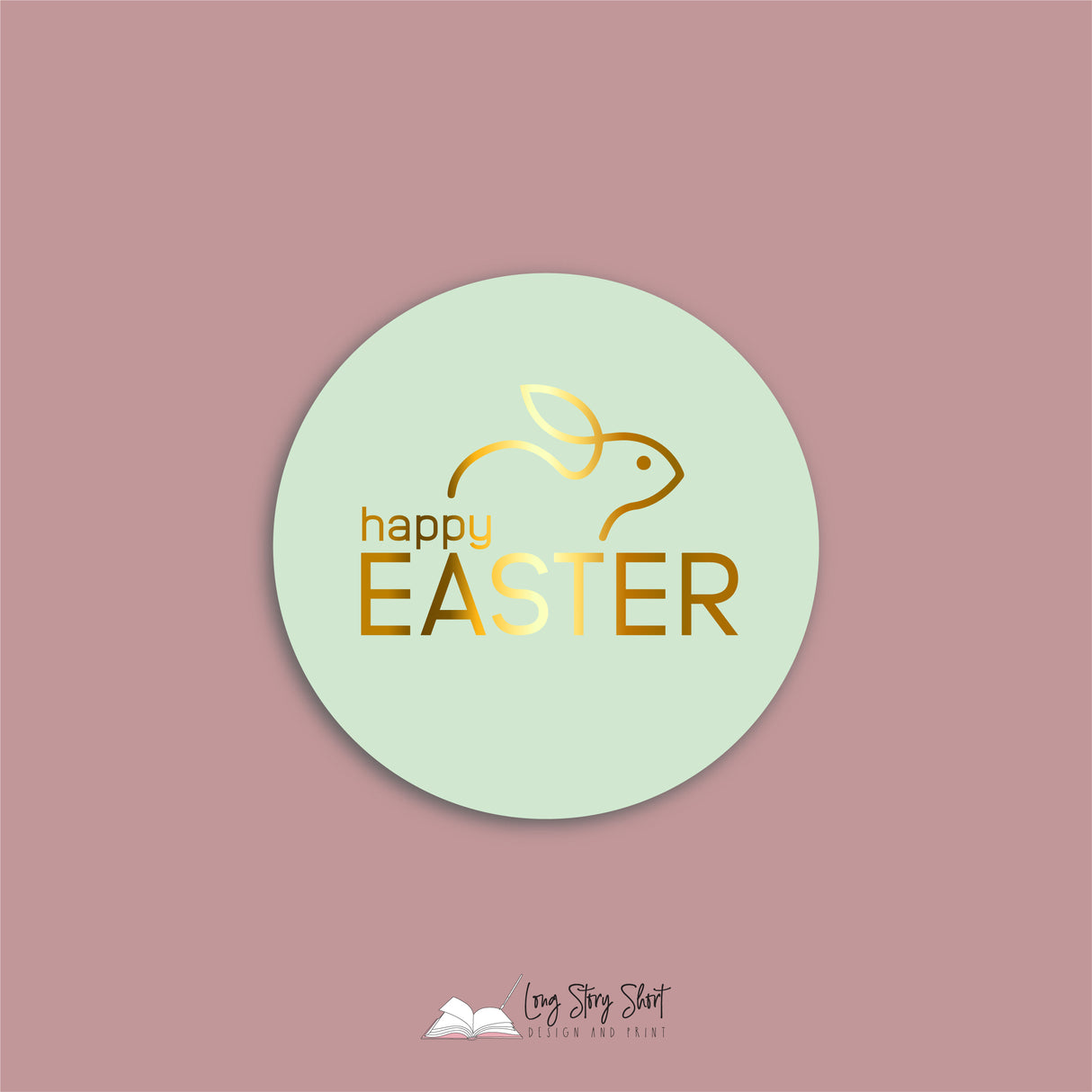 Happy Easter Pastel Vinyl Label Pack (Round) Matte/Gloss/Foil
