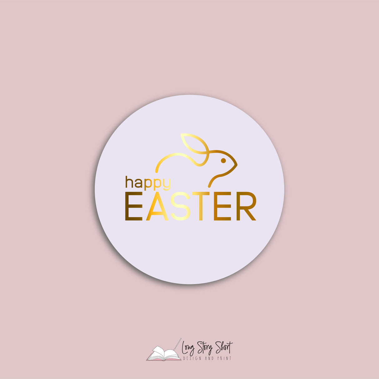 Happy Easter Pastel Vinyl Label Pack (Round) Matte/Gloss/Foil