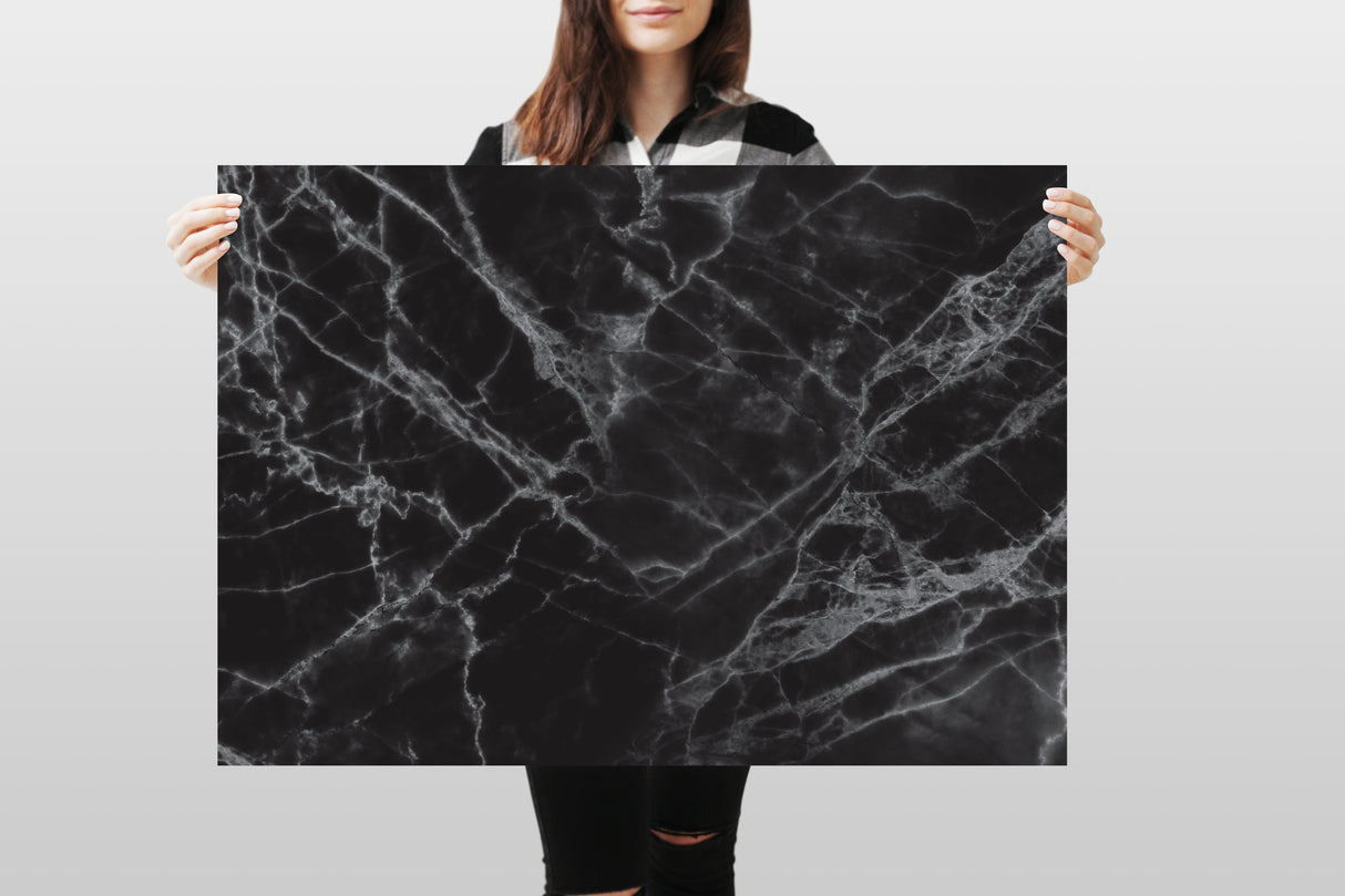 Photography Backdrop - Black Marble
