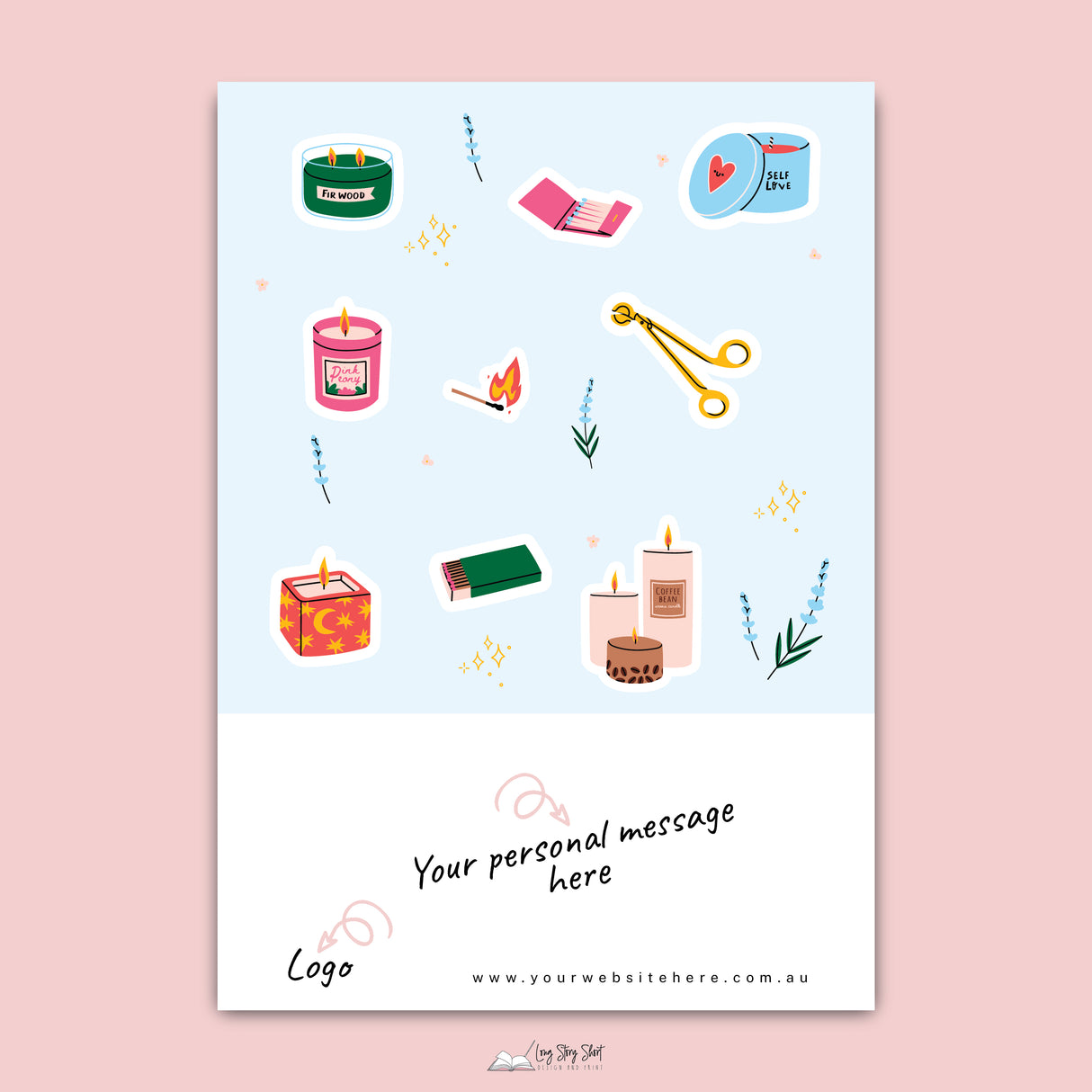 Candle Business Sticker Sheet (design 1)