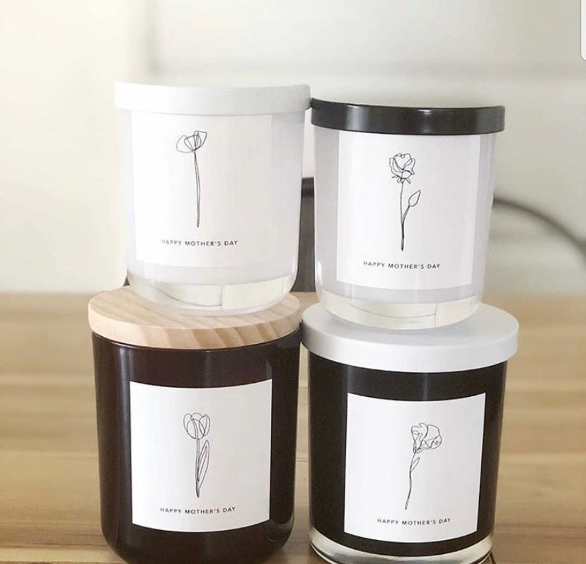 Single Stem White Mothers Day Vinyl Label Pack